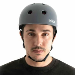 Follow Pro Wakeboard Helmet - Charcoal/Pink -Ron Jon Surf Shop Sales Follow Helmets Pro CharcoalPink Front 77600.1658951493