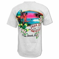 Ron Jon Paradise Surf Pocket Tee 10 Ron Jon Paradise Surf Pocket Tee -Ron Jon Surf Shop Sales d800x800 10010399092D heather grey ash ronjon paradise surf tee back