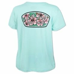 Ron Jon Ladies Hibiscus Badge Tee -Ron Jon Surf Shop Sales d800x800 10300965070D mint ron jon ladies hibiscus badge 2x tee back