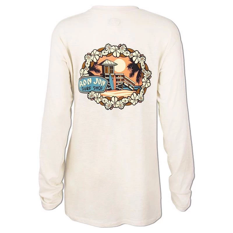 Ron Jon Ladies Vintage Beach Scene Long Sleeve Tee - Image 3