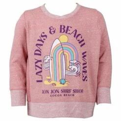 Ron Jon Kids Lazy Day Sweatshirt -Ron Jon Surf Shop Sales d800x800 10450197323 mauve ron jon youth girls lazy days fleece front