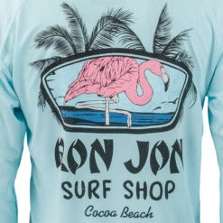 Ron Jon Flamingo UPF Long Sleeve Sun Shirt -Ron Jon Surf Shop Sales d800x800 10480460082 aqua ron jon flamingo upf ls sun shirt back graphic