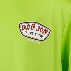 Ron Jon Kids Performance Badge Sun Shirt -Ron Jon Surf Shop Sales d800x800 10500765078 lime ron jon kids performance badge sun shirt front graphic