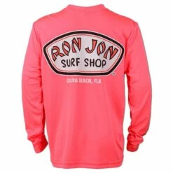Ron Jon Kids New Performance Badge Long Sleeve Sun Shirt -Ron Jon Surf Shop Sales d800x800 10510136032 neon coral ron jon badge youth performance long sleeve tee back