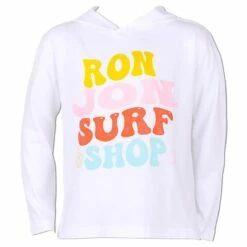 Ron Jon Kids White Long Sleeve Hooded Tee