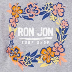 Ron Jon Kids Floral Border Long-Sleeve Tee -Ron Jon Surf Shop Sales d800x800 11580047092 heather grey ash ron jon kids floral border long sleeve tee back graphic