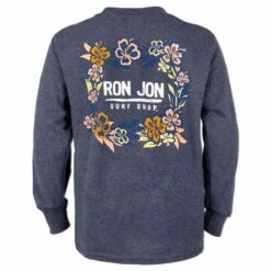 Ron Jon Kids Floral Border Long-Sleeve Tee -Ron Jon Surf Shop Sales d800x800 11580047311 navy heather ron jon kids floral border ls tee back