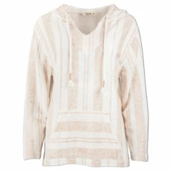 Ron Jon Juniors Striped Baja Pullover Hoodie -Ron Jon Surf Shop Sales d800x800 13300130183 taupe ron jon juniors striped baja pullover hoodie front