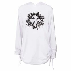 Ron Jon Juniors Tropical Cinch Hoodie Long-Sleeve Sun Shirt -Ron Jon Surf Shop Sales d800x800 13310453001 white ron jon juniors tropical cinch hoodie long sleeve sun shirt front