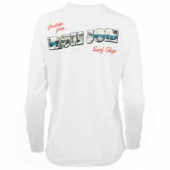 Ron Jon Juniors Greetings From Ron Jon Long Sleeve Tee -Ron Jon Surf Shop Sales d800x800 13310469001 white greetings from ron jon long sleeve tee back