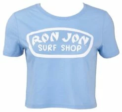 Ron Jon Juniors Large Badge Crop Top -Ron Jon Surf Shop Sales d800x800 13340835081 light blue ron jon juniors large badge crop top front