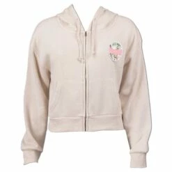 Ron Jon Ladies Patch Burnout Crop Zip Hoodie