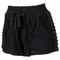 Ron Jon Juniors Crochet Trim Shorts -Ron Jon Surf Shop Sales d800x800 13360184095D black ron jon juniors crochet trim shorts front