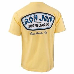 Ron Jon Cocoa Beach Custom Surfboards Unisex Tee -Ron Jon Surf Shop Sales d800x800 17030543010D yellow ron jon custom surfboards tee back