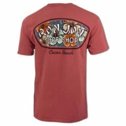 Ron Jon Hibiscus Badge Tee -Ron Jon Surf Shop Sales d800x800 17030803051D maroon ron jon hibiscus tee back