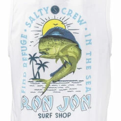 Salty Crew Ron Jon White Mahi Mayhem Tank -Ron Jon Surf Shop Sales d800x800 20140710001 salty crew ron jon white mahi mayhem tank back graphic
