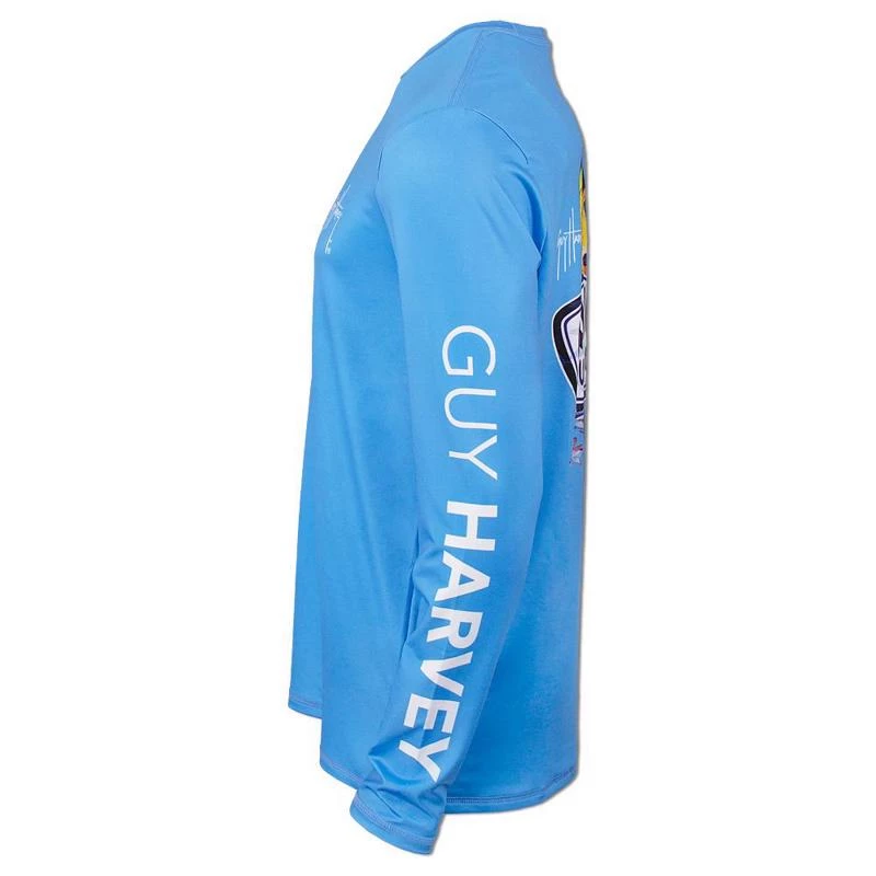 Guy Harvey Ron Jon Azure Blue Mahi Flyers Long-Sleeve Sun Shirt 5 Guy Harvey Ron Jon Azure Blue Mahi Flyers Long-Sleeve Sun Shirt - Image 3