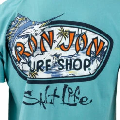 Salt Life Ron Jon Sea Green Sea Escape Tee -Ron Jon Surf Shop Sales d800x800 20140717071 salt life ron jon sea green sea escape tee back graphic
