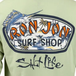 Salt Life Ron Jon Seafoam Sea Escape Long Sleeve Tee -Ron Jon Surf Shop Sales d800x800 20140718077 salt life ron jon seafoam sea escape long sleeve tee back graphic