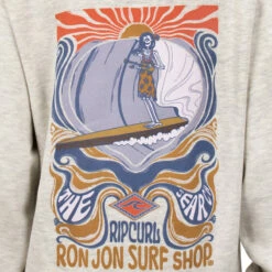 Rip Curl Ron Jon Juniors Shredder Zip Hoodie -Ron Jon Surf Shop Sales d800x800 30090154605 light grey rip curl ron jon juniors shredder zip hoodie back graphic