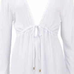 LA Class Back Panel Long Sleeve Cover-up -Ron Jon Surf Shop Sales d800x800 30631047001 white la class back panel long sleeve cover up tie