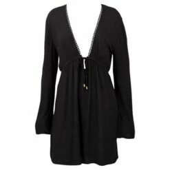 LA Class Back Panel Long Sleeve Cover-up -Ron Jon Surf Shop Sales d800x800 30631047095D black la class black back panel coverup front