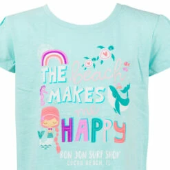 Earth Nymph Ron Jon Kids Happy Beach Top -Ron Jon Surf Shop Sales d800x800 40060229082 aqua earth nymph ron jon girls happy beach tee close up