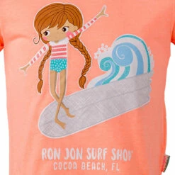 Earth Nymph Ron Jon Surfer Girl Kids Tee -Ron Jon Surf Shop Sales d800x800 40160097030 peach earth nymph ron jon surfer girl kids tee front graphic